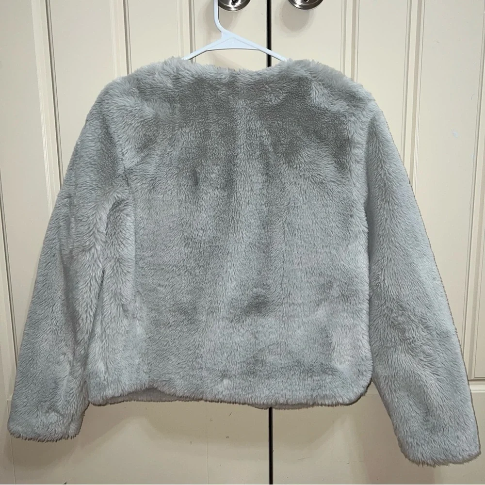 Wild Fable Light Gray Faux Fur Puffy Coat Jacket Size Small - Picture 9 of 14